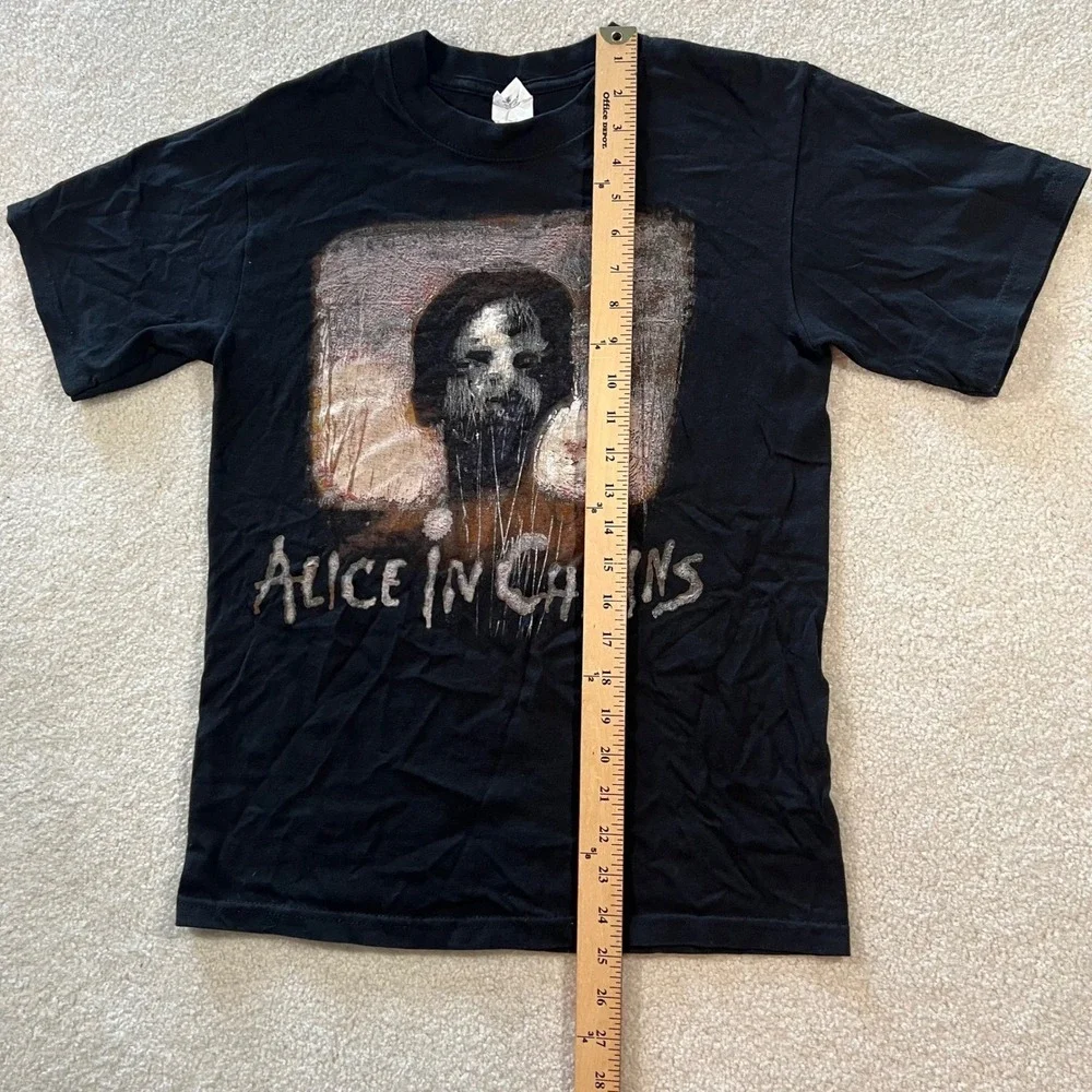 Anvil Alice‎ in Chains Shirt Mens Small Black Real VTG Concert Graphic Rock Tee